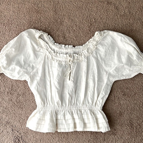 Cleobella Eliana Puff Sleeve Bohemian Top Ivory - Picture 6 of 13